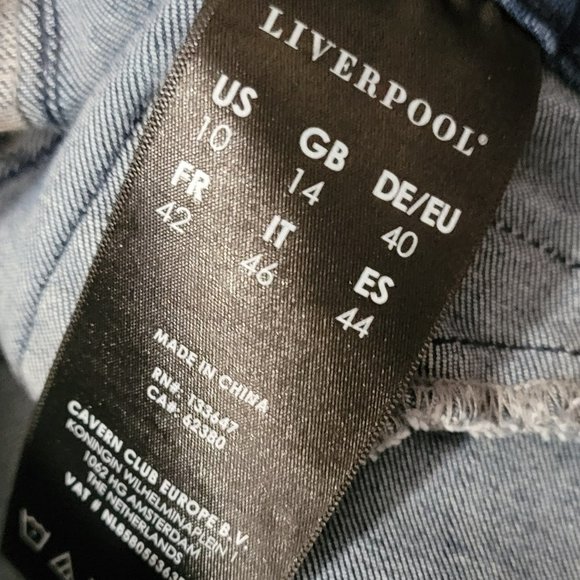 RARE Super Cute Liverpool Abby The Ankle Skinny Sailor Jeans in Medium Blue 10 - Picture 3 of 15
